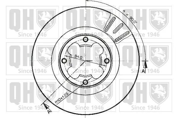 Handler.Part Brake disc QUINTON HAZELL BDC3814 2