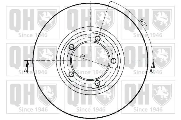 Handler.Part Brake disc QUINTON HAZELL BDC3823 2