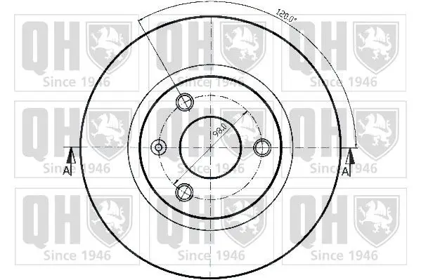 Handler.Part Brake disc QUINTON HAZELL BDC3944 2