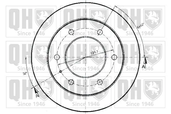 Handler.Part Brake disc QUINTON HAZELL BDC3956 2