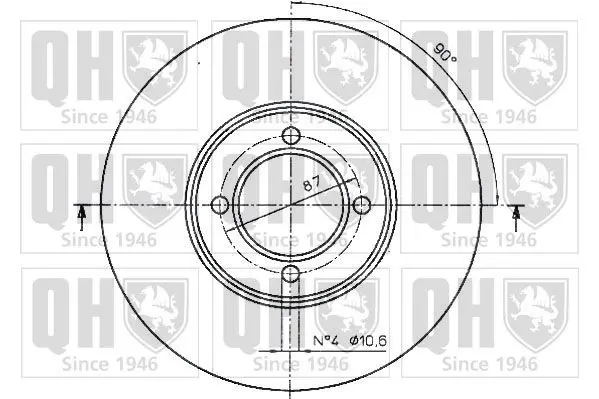 Handler.Part Brake disc QUINTON HAZELL BDC4222 2