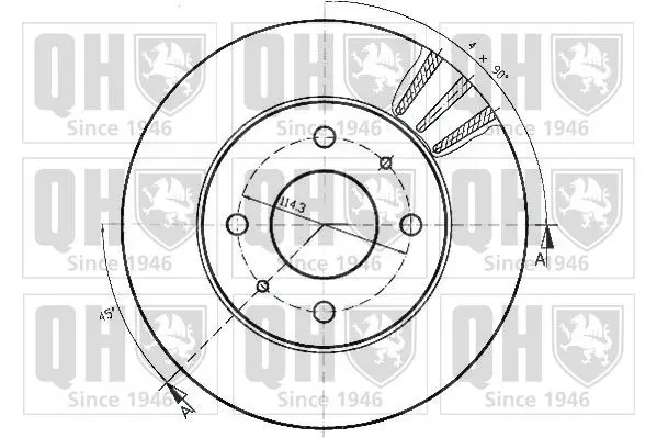 Handler.Part Brake disc QUINTON HAZELL BDC4284 1