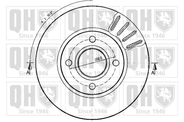 Handler.Part Brake disc QUINTON HAZELL BDC4351 2