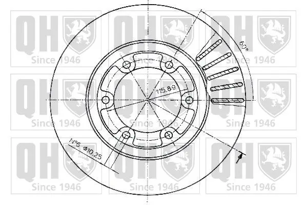 Handler.Part Brake disc QUINTON HAZELL BDC4390 2