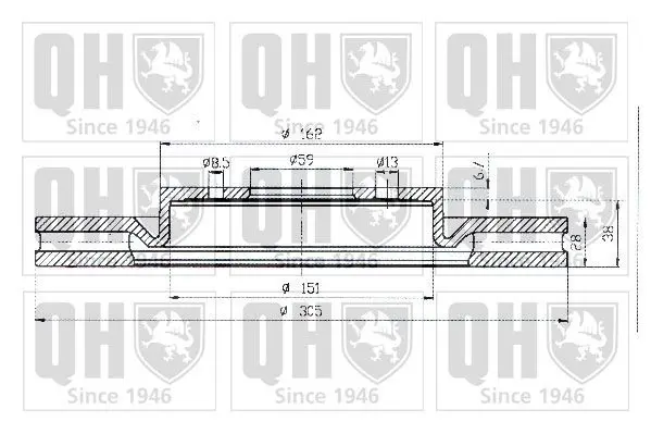 Handler.Part Brake disc QUINTON HAZELL BDC4683 1