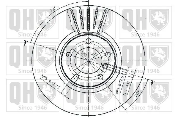 Handler.Part Brake disc QUINTON HAZELL BDC4785 2