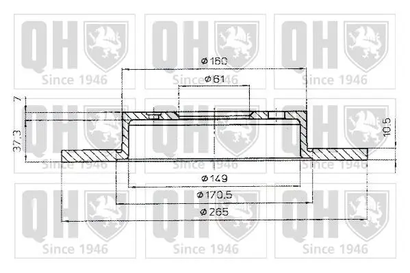 Handler.Part Brake disc QUINTON HAZELL BDC4848 2