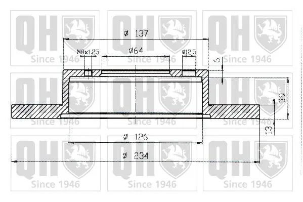 Handler.Part Brake disc QUINTON HAZELL BDC4855 2