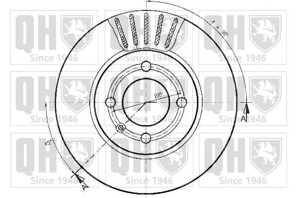 Handler.Part Brake disc QUINTON HAZELL BDC5166 2