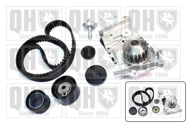 Handler.Part Water pump & timing belt set QUINTON HAZELL QBPK7491 1