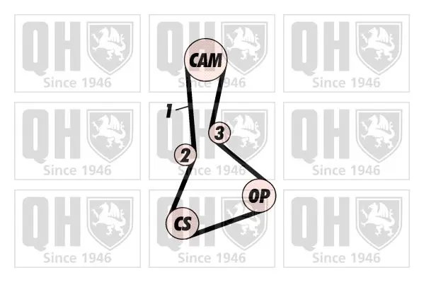 Handler.Part Timing belt set QUINTON HAZELL QBK365 2