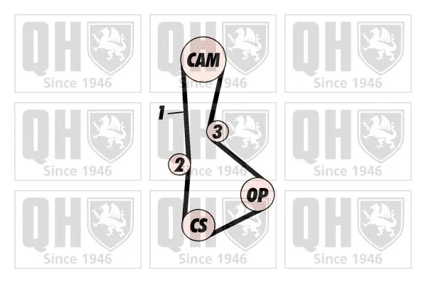 Handler.Part Timing belt set QUINTON HAZELL QBK372 2