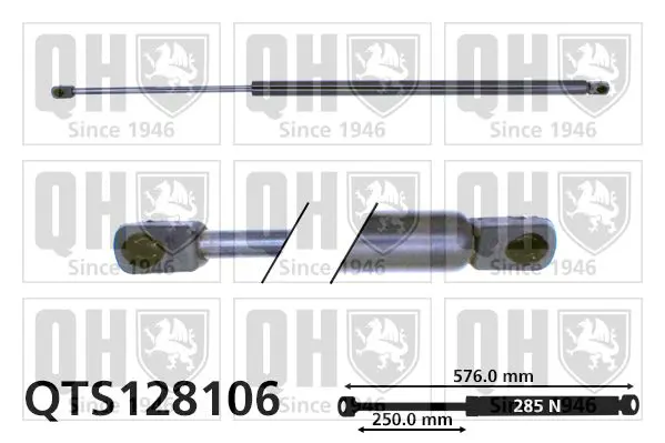 Handler.Part Gas spring, boot-/cargo area QUINTON HAZELL QTS128106 1