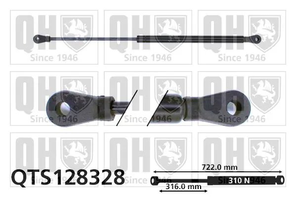 Handler.Part Gas spring, bonnet QUINTON HAZELL QTS128328 1