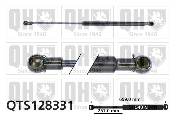 Handler.Part Gas spring, boot-/cargo area QUINTON HAZELL QTS128331 1