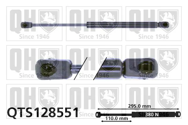 Handler.Part Gas spring, boot-/cargo area QUINTON HAZELL QTS128551 1