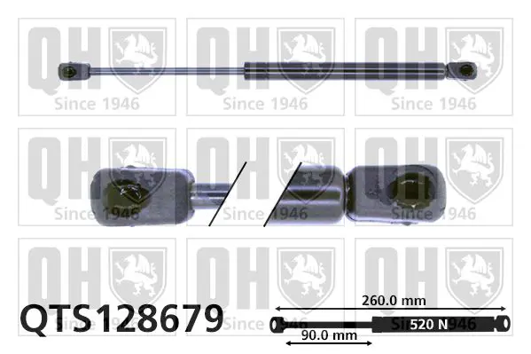 Handler.Part Gas spring, boot-/cargo area QUINTON HAZELL QTS128679 1