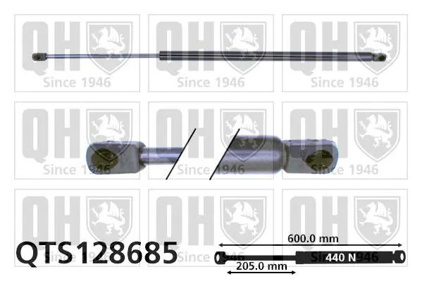 Handler.Part Gas spring, boot-/cargo area QUINTON HAZELL QTS128685 1