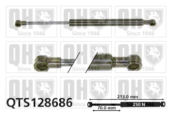 Handler.Part Gas spring, bonnet QUINTON HAZELL QTS128686 1