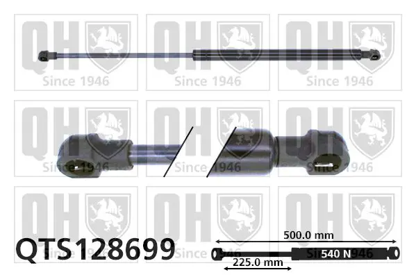 Handler.Part Gas spring, boot-/cargo area QUINTON HAZELL QTS128699 1