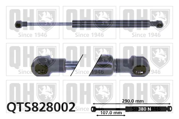 Handler.Part Gas spring, boot-/cargo area QUINTON HAZELL QTS828002 1