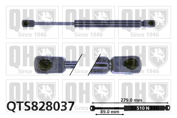 Handler.Part Gas spring, boot-/cargo area QUINTON HAZELL QTS828037 1