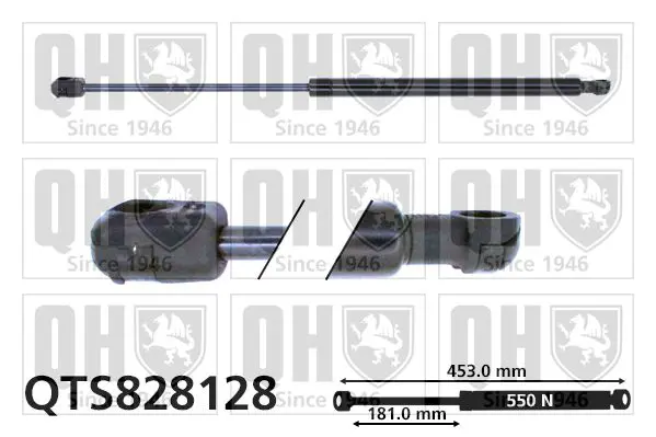 Handler.Part Gas spring, boot-/cargo area QUINTON HAZELL QTS828128 1