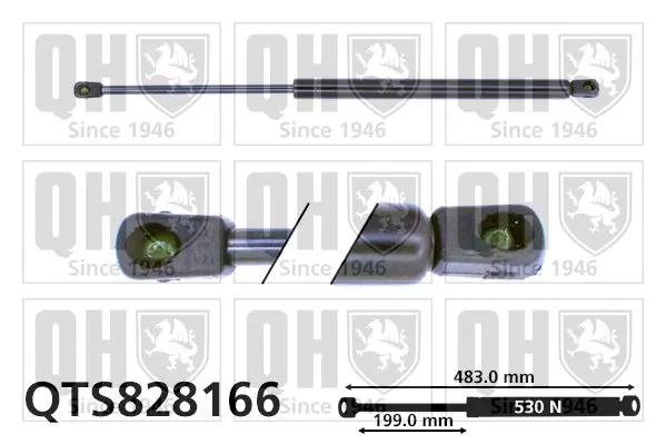 Handler.Part Gas spring, boot-/cargo area QUINTON HAZELL QTS828166 1