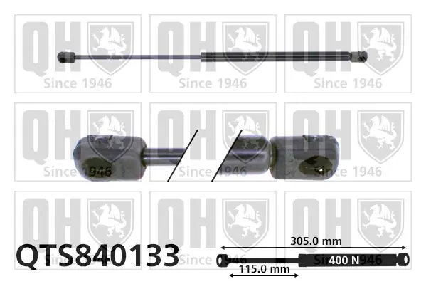 Handler.Part Gas spring, boot-/cargo area QUINTON HAZELL QTS840133 1