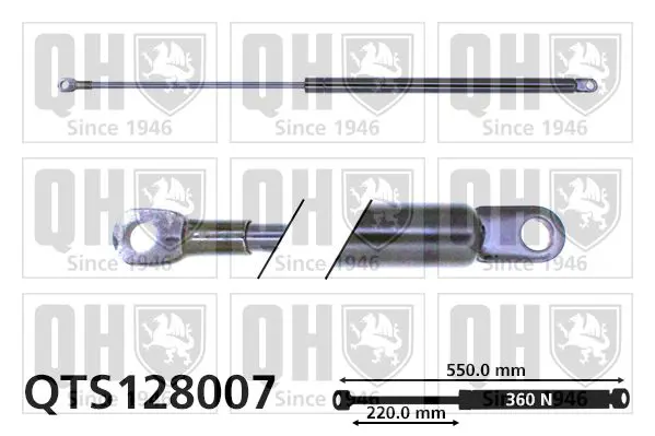 Handler.Part Gas spring, boot-/cargo area QUINTON HAZELL QTS128007 1