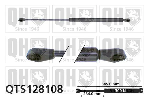 Handler.Part Gas spring, boot-/cargo area QUINTON HAZELL QTS128108 1