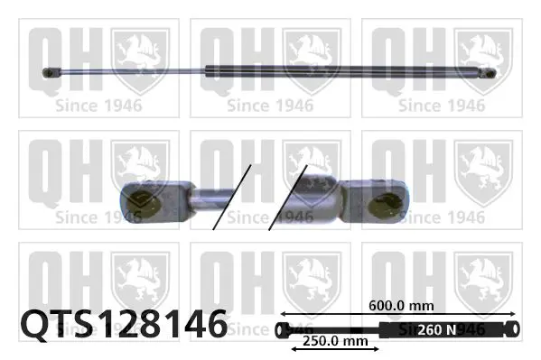 Handler.Part Gas spring, boot-/cargo area QUINTON HAZELL QTS128146 1