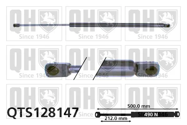 Handler.Part Gas spring, boot-/cargo area QUINTON HAZELL QTS128147 1