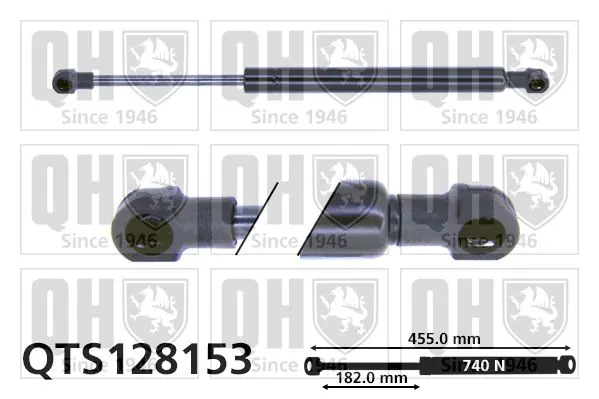 Handler.Part Gas spring, boot-/cargo area QUINTON HAZELL QTS128153 1