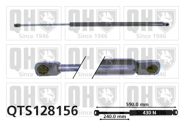 Handler.Part Gas spring, boot-/cargo area QUINTON HAZELL QTS128156 1