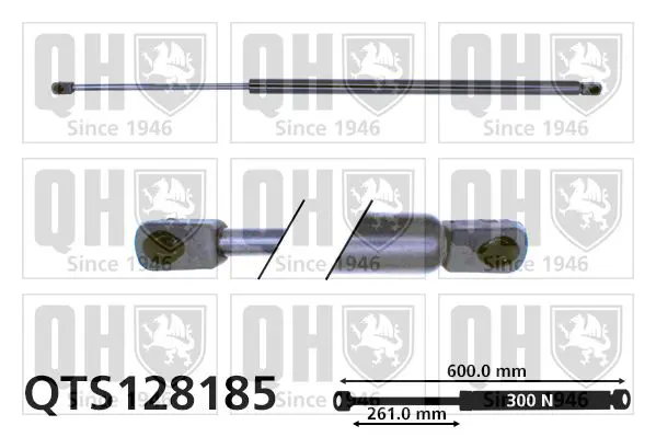 Handler.Part Gas spring, boot-/cargo area QUINTON HAZELL QTS128185 1