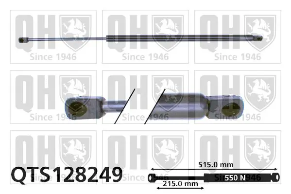 Handler.Part Gas spring, boot-/cargo area QUINTON HAZELL QTS128249 1