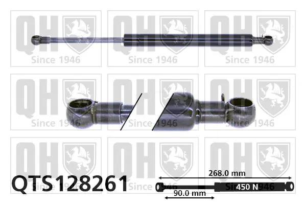 Handler.Part Gas spring, boot-/cargo area QUINTON HAZELL QTS128261 1