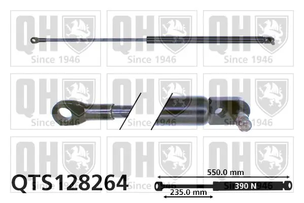 Handler.Part Gas spring, boot-/cargo area QUINTON HAZELL QTS128264 1