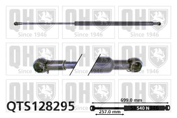 Handler.Part Gas spring, boot-/cargo area QUINTON HAZELL QTS128295 1