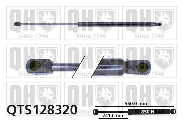 Handler.Part Gas spring, boot-/cargo area QUINTON HAZELL QTS128320 1