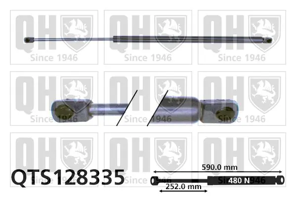 Handler.Part Gas spring, boot-/cargo area QUINTON HAZELL QTS128335 1