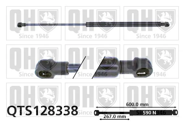 Handler.Part Gas spring, boot-/cargo area QUINTON HAZELL QTS128338 1