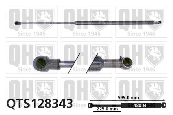 Handler.Part Gas spring, boot-/cargo area QUINTON HAZELL QTS128343 1