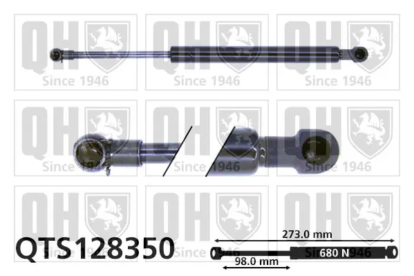 Handler.Part Gas spring, boot-/cargo area QUINTON HAZELL QTS128350 1