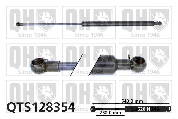 Handler.Part Gas spring, boot-/cargo area QUINTON HAZELL QTS128354 1