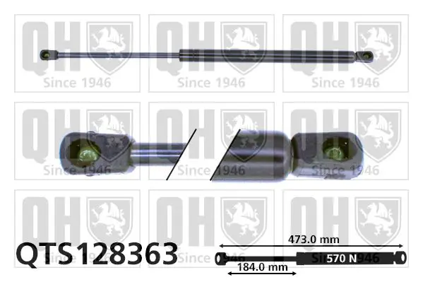 Handler.Part Gas spring, boot-/cargo area QUINTON HAZELL QTS128363 1