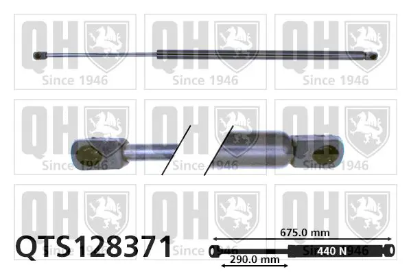 Handler.Part Gas spring, boot-/cargo area QUINTON HAZELL QTS128371 1