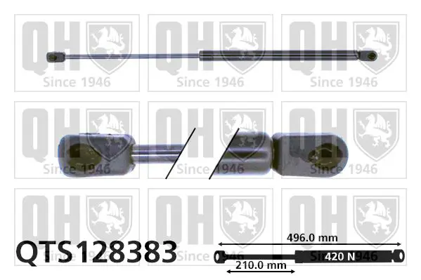 Handler.Part Gas spring, boot-/cargo area QUINTON HAZELL QTS128383 1