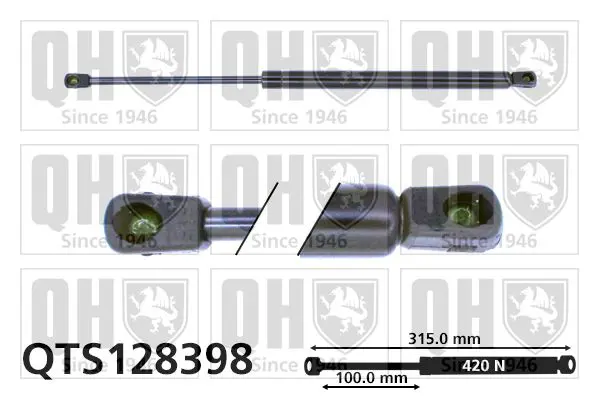 Handler.Part Gas spring, boot-/cargo area QUINTON HAZELL QTS128398 1